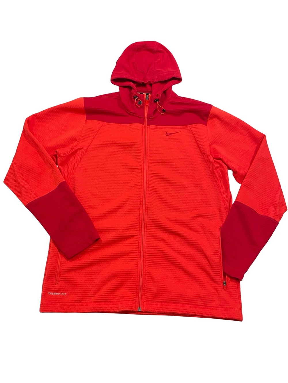 Nike Therma-Fit Full-Zip Size L Red Hoodie Polyester Jacket (Retail $100)